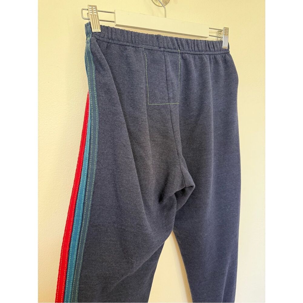 Aviator Nation Five Stripe Rainbow Sweatpants Classic Navy Colorway size Medium - Picture 12 of 15